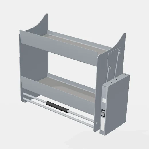 Sistema Elevador de Alacena Para Vajilla - Cierre Suave - Módulo 700mm - Al x An x Pr(mm): 664x300x630 Color GRIS
