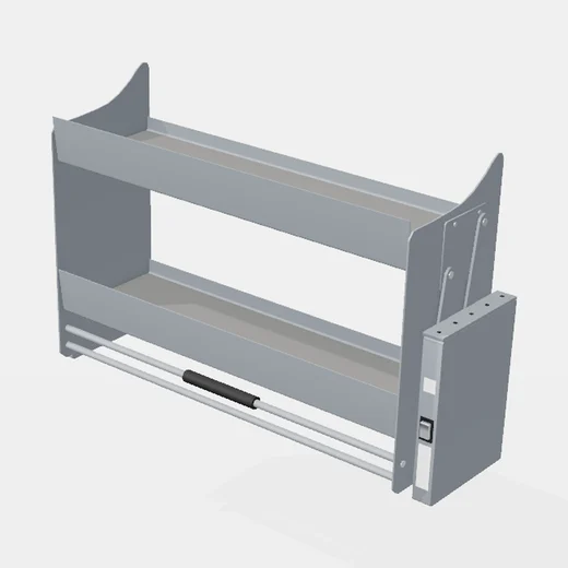 Sistema Elevador de Alacena Para Vajilla - Cierre Suave - Módulo 900mm - Al x An x Pr(mm): 864x300x630 Color GRIS "Le Mans" Mano Izquierda - Módulo 450mm - Al x An x Pr(mm)