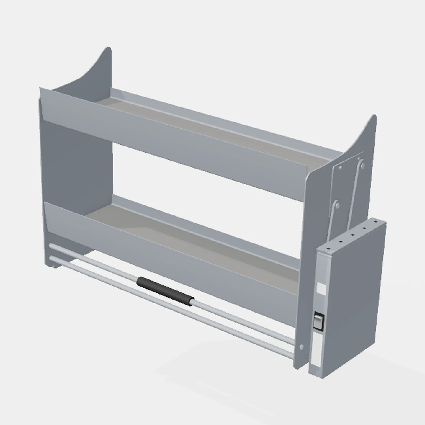 Sistema Elevador de Alacena Para Vajilla - Cierre Suave - Módulo 900mm - Al x An x Pr(mm): 864x300x630 Color GRIS "Le Mans" Mano Izquierda - Módulo 450mm - Al x An x Pr(mm)