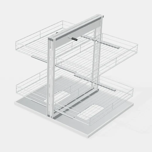 Sistema "Magic Corner 2" Mano Derecha - Cierre Suave - Módulo 450mm - Capacidad: 50kg. - Al x An x Pr(mm): 600x510x560