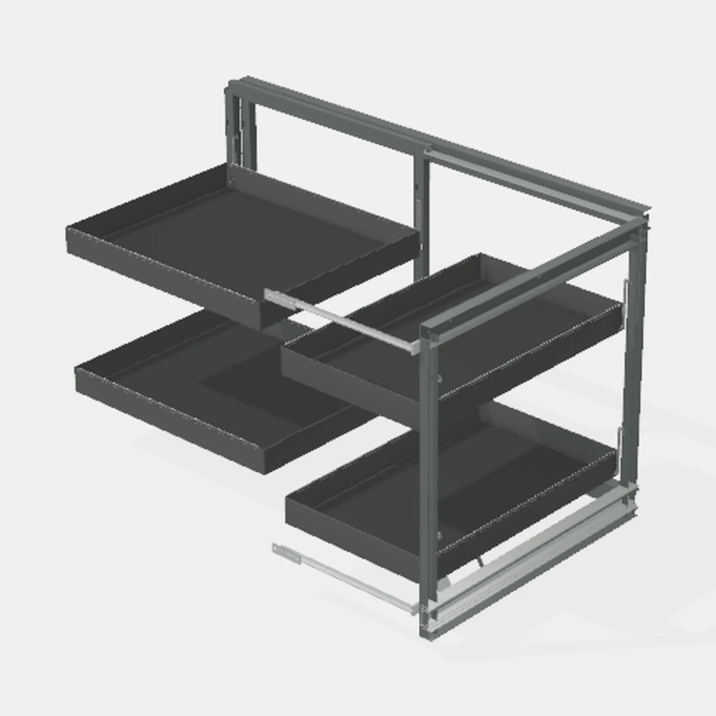 Sistema "Magic Corner" Mano Derecha - Cierre Suave - Módulo 450mm - Capacidad: 50kg. - Al x An x Pr(mm): 864-900x530x580 - Color ANTRACITA
