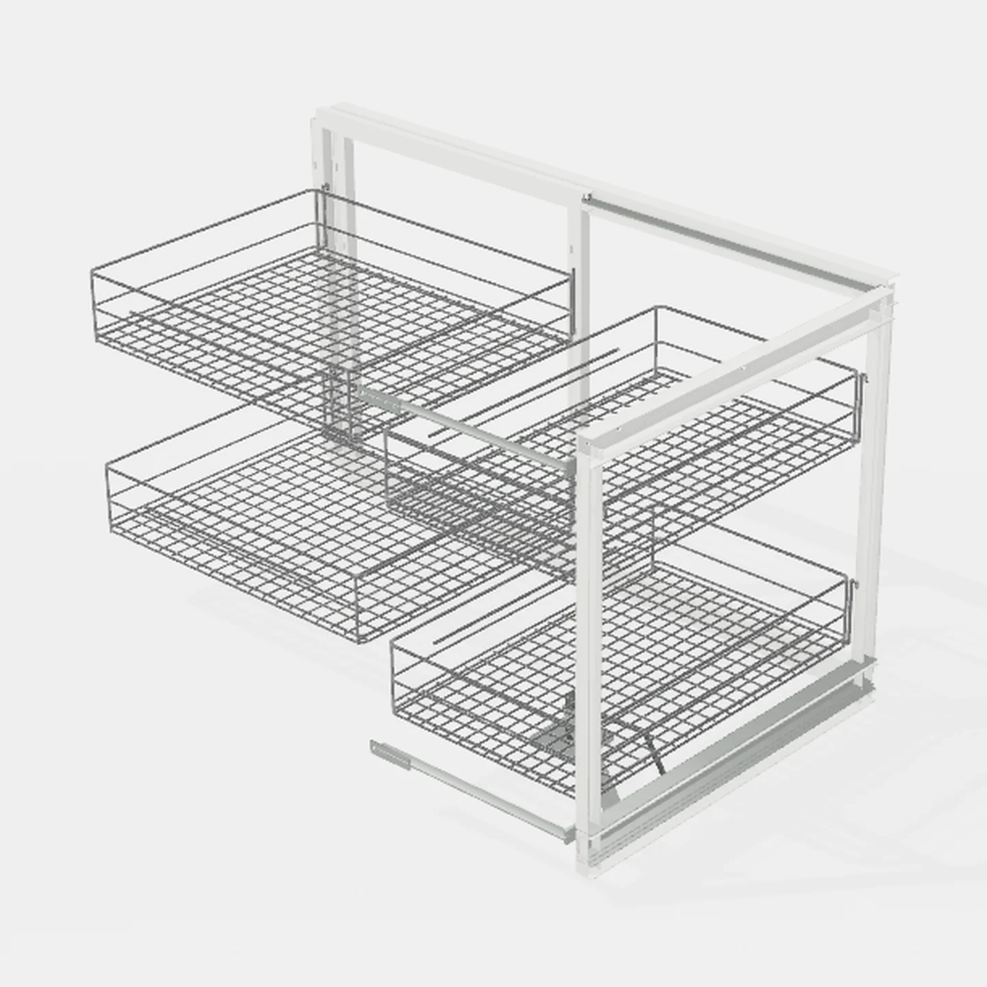 Sistema "Magic Corner" Mano Derecha - Cierre Suave - Módulo 450mm - Capacidad: 50kg. - Al x An x Pr(mm): 864-900x530x580