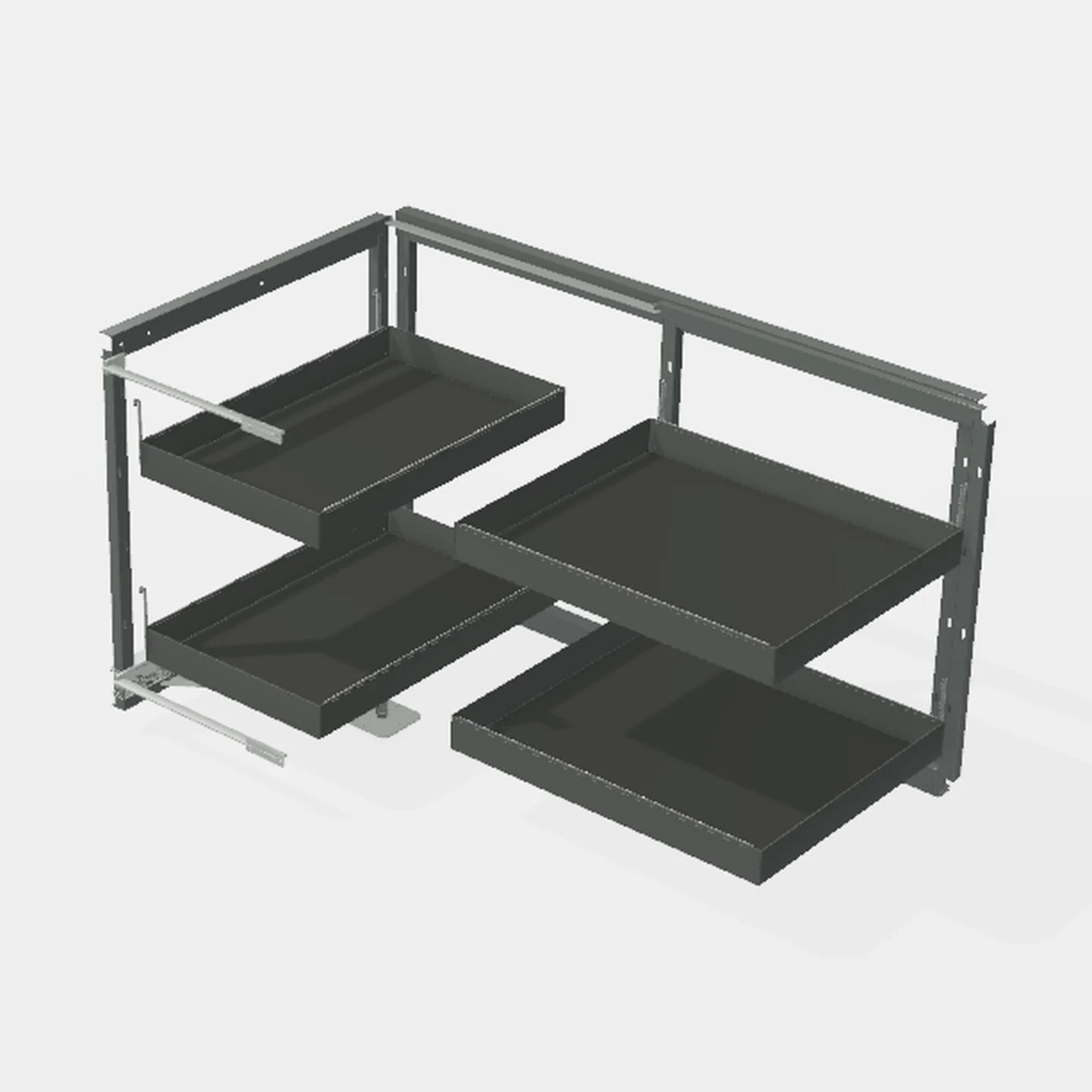 Sistema "Magic Corner" Mano Izquierda - Cierre Suave - Módulo 450mm - Capacidad: 50kg. - Al x An x Pr(mm): 864-900x530x580 - Color ANTRACITA