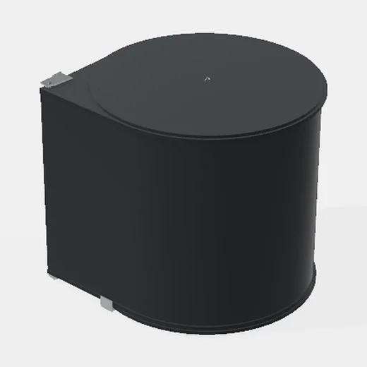 Porta Residuos Para Puerta Bajo Mesada Módulo 400mm - Capacidad 11lt. - Al x An x Pr(mm): 305x305x290 - Color Acero Negro