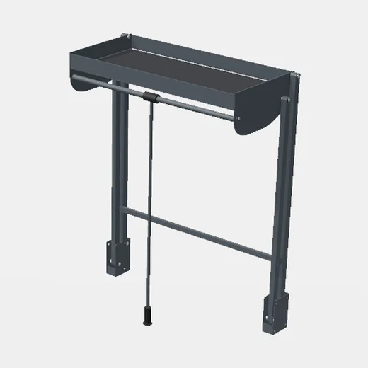 Sistema Elevador de Prendas Con Estante Para Accesorios - Cierre Suave - Módulo 700mm - Al x An x Pr(mm): 664x280x790 - Color ANTRACITA