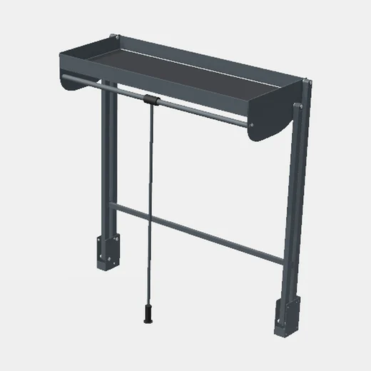 Sistema Elevador de Prendas Con Estante Para Accesorios - Cierre Suave - Módulo 800mm - Al x An x Pr(mm): 764x280x790 - Color ANTRACITA