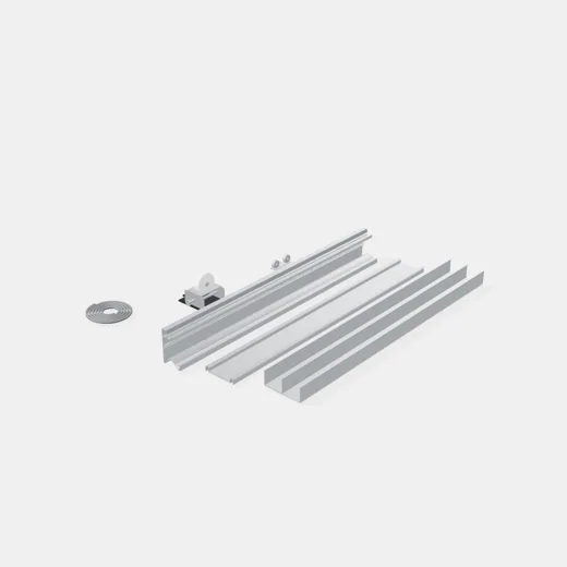 Kit de Placard Aluminio Dos Puertas - Largo: 1,5mt - Anodizado $