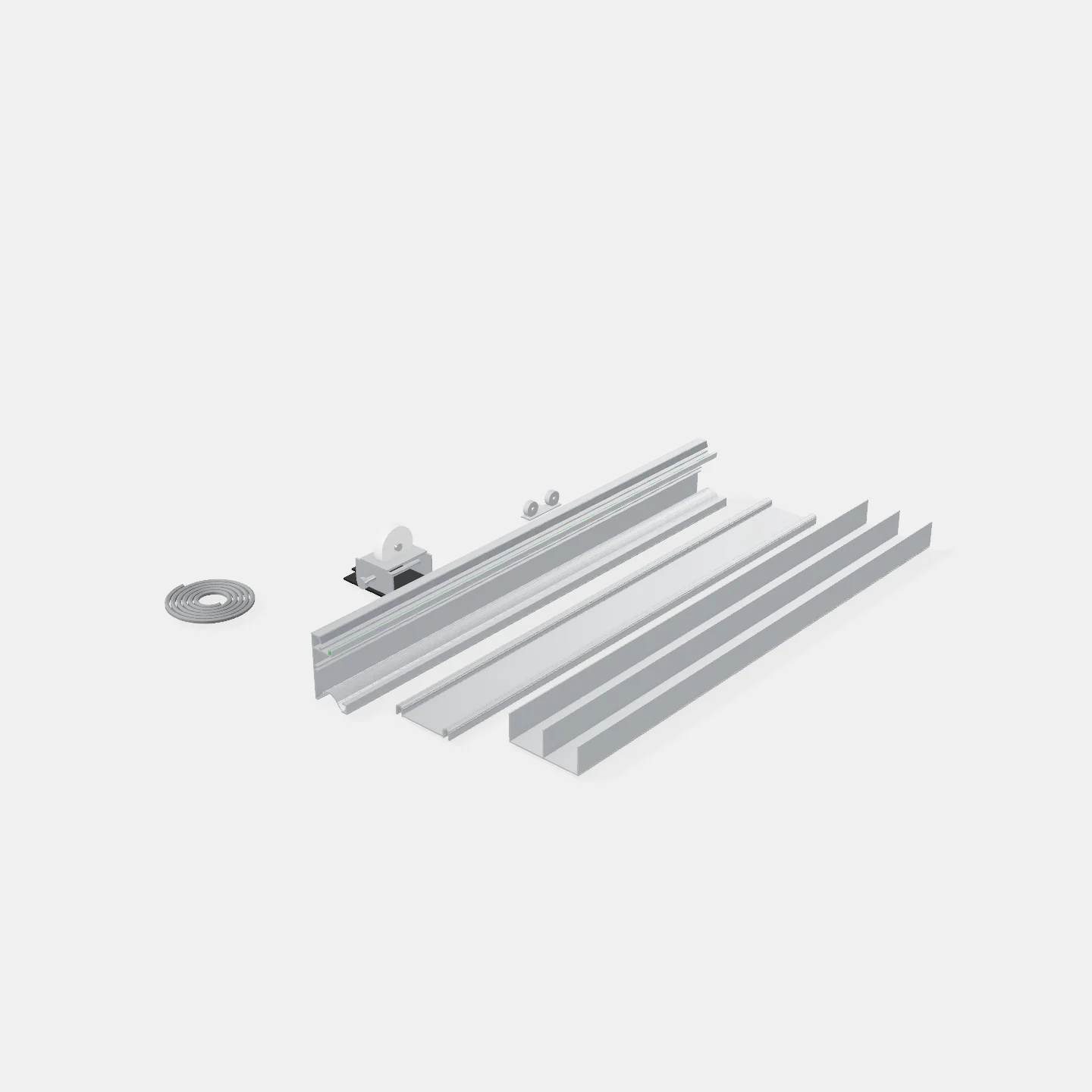Kit de Placard Aluminio Dos Puertas - Largo: 4,0mt - Anodizado $