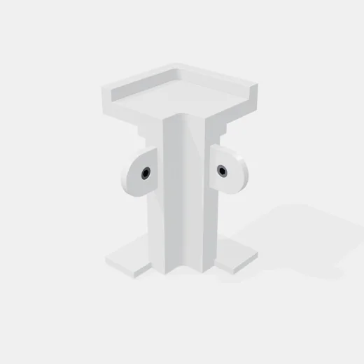 Conector Interno Para "J" Superior - Zamak - Color Blanco