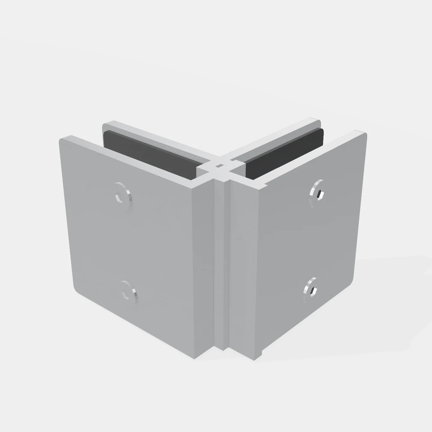 Conector Para Vidrio 90° Vidrio - Vidrio Acero Inoxidable
