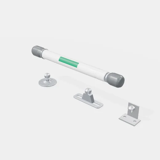 Pistón a Gas + 3 Accesorios - Apertura 75° a 110° - Fuerza: 100 Newton