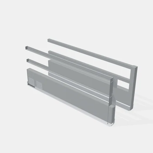 Sistema Lateral Tandem Box + Cierre Suave - Altura: 199mm - Largo: 500mm - Capacidad de carga: 40kg. - Color Gris
