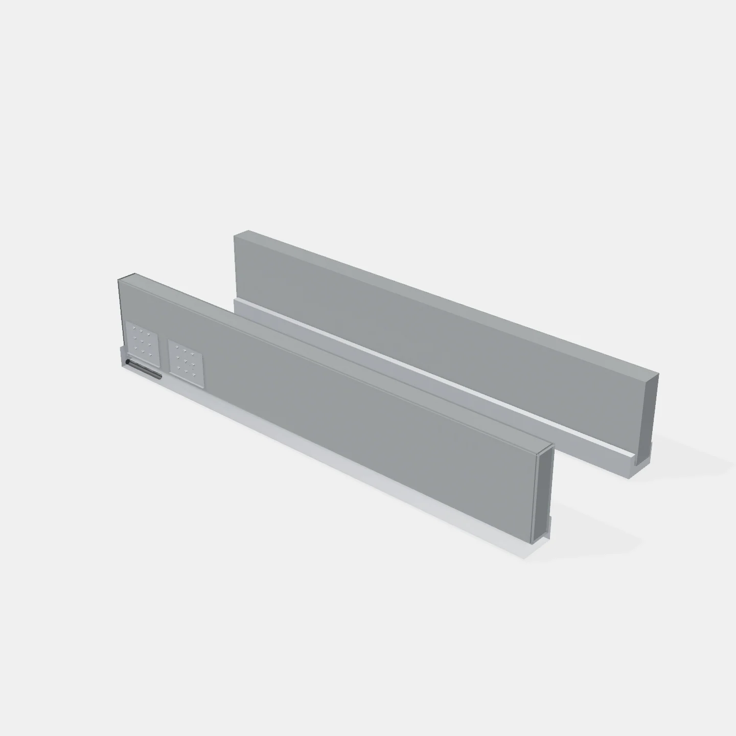 Sistema Lateral Tandem Box + Cierre Suave - Altura: 84mm - Largo: 450mm - Capacidad de carga: 40kg. - Color Gris